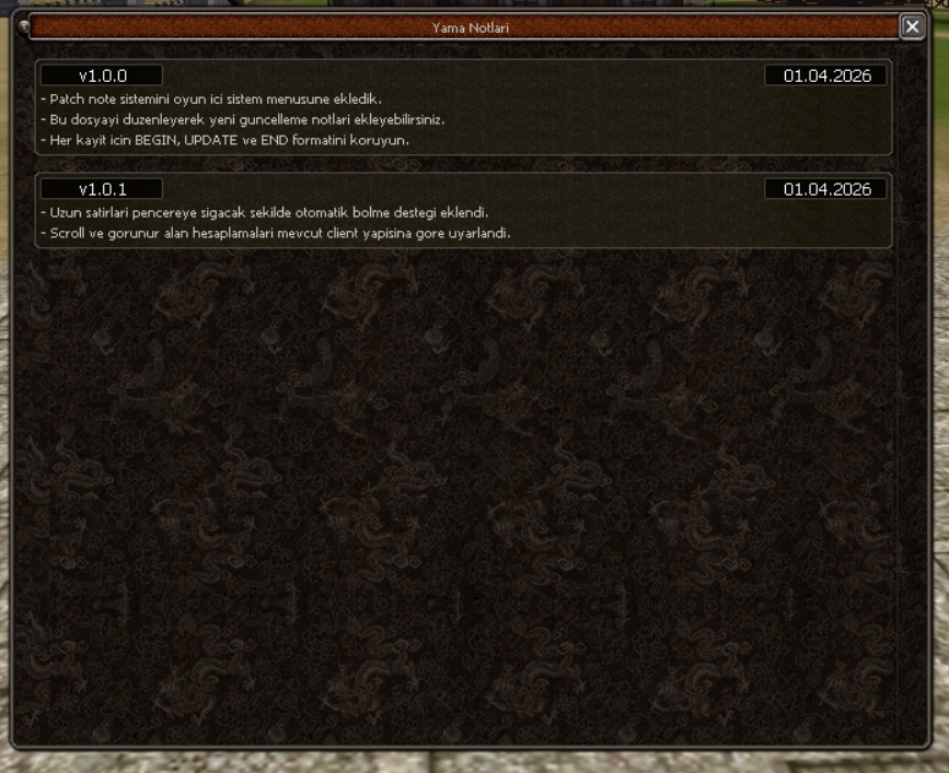 Yama Notları Sistemi Ana Görsel